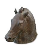 A large and impressive full-size bronze model after the Medici Riccardi horse’s head, 20th century,