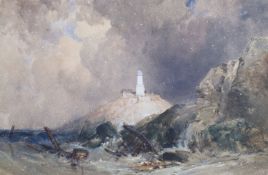 William Callow (1812-1908)Near the Mumbles, Glamorgan, after a storm, 1884WatercolourSigned and