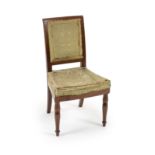 A French Empire mahogany side chair by Georges Jacob for Fontainebleu,with scroll over cresting