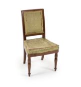 A French Empire mahogany side chair by Georges Jacob for Fontainebleu,with scroll over cresting