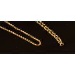 An Italian 750 gold belcher link chain,100cm, 27.9 grams.