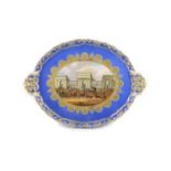 A large Chamberlains Worcester porcelain tray, c.1835,finely painted with a titled view ‘Hyde Park