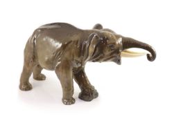 A large Royal Doulton pottery figure of an elephant, HN2640, probably a prototype model,green
