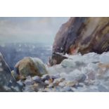 § Edward Seago (1910-1974)The Cove, Portugal,WatercolourStudio stamp, purchased from Spink & Son in