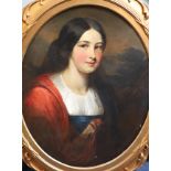 William Crawford (1825-1869)Portrait of Miss MucklawOil on wooden panelSigned and dated 1857,