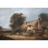 Joseph Thors (1835-1920)Old cottage near Bromsgrove & Thursley CommonOil on canvas, a pairSigned25