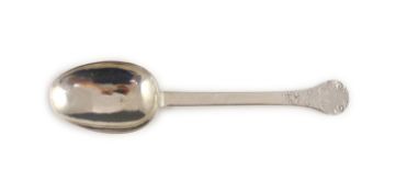 A William & Mary silver trefid spoon, London, 1689, attributed to Lawrence Coles, 19.5cm long, 1.8