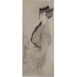 Edgar Chahine (1874-1947)Demoiselle au tennisDrypoint etching with aquatintsigned in pencil, from