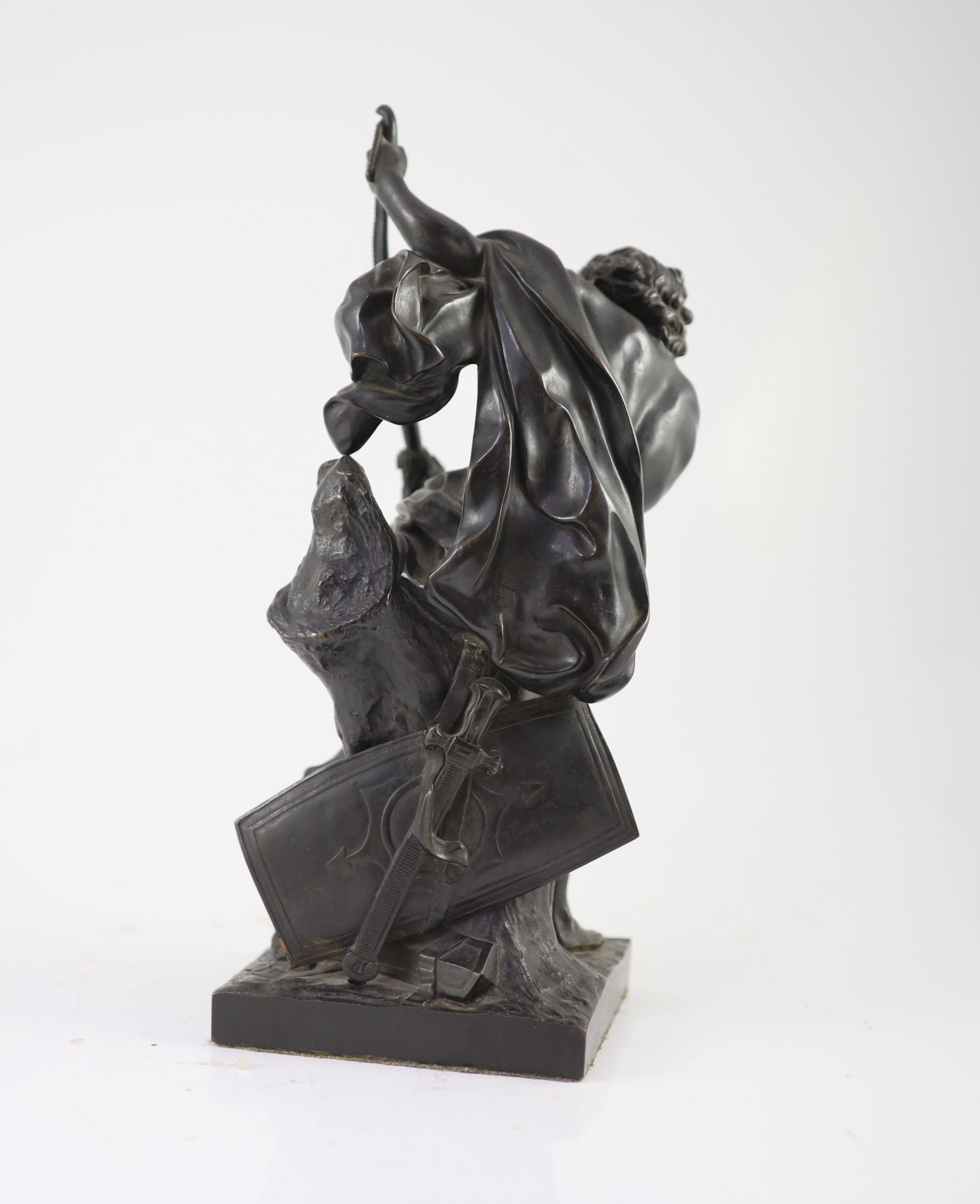 After Jacques Bousseau (French, 1681-1740)a French bronze study of Ulysses bending the bow, - Image 4 of 5