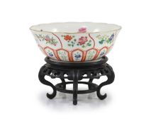 A Chinese famille rose bowl, Daoguang seal mark and of the period (1821-50),of petal lobed form,