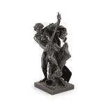 After Jacques Bousseau (French, 1681-1740)a French bronze study of Ulysses bending the bow,