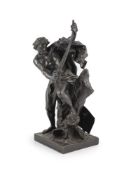 After Jacques Bousseau (French, 1681-1740)a French bronze study of Ulysses bending the bow,