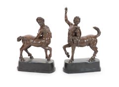 A pair of large faux bronze figures of centaurs, ex. Castlehyde House estate, Michael FlatleyEach