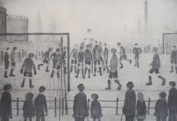 § Laurence Stephen Lowry (1887-1976)The Football MatchSigned in pencil and blind stamped, 179/85025