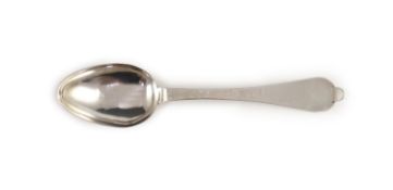 A George III Channel Islands silver trefid spoon, initialled ‘I HM’ over attributed to Jacques