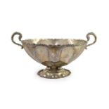 A large Mexican sterling silver two handled pedestal punch bowl,diameter 42.9cm excluding handles,