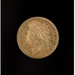 A George IV gold sovereign 1821, good VF
