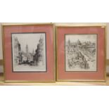Two framed etchings 1920's of London by George Malcolm Patterson (1873-1941) and Sydney R Jones (
