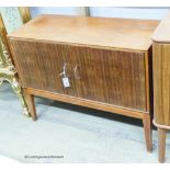 A Gordon Russell Ltd teak and Indian laurel 2 door side cabinet, model R 803 circa 1960, length