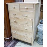 Two modern pine chests, larger width 72cm, depth 40cm, height 109cm
