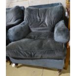 A George Smith armchair, re upholstered and on later feet