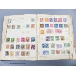 Four albums of World stamps including GB 1840 1d black used, a few loose covers and packets