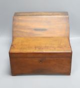 A Victorian mahogany stationery box, 36 x 23cm, and a Victorian mahogany tea caddy