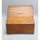 A Victorian mahogany stationery box, 36 x 23cm, and a Victorian mahogany tea caddy