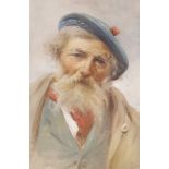 F. Lorenzo, oil on canvasboard, portrait of a Scotsman, signed, 23 x 15cm.