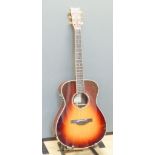 A Yamaha LSTA Tran Acoustic guitar, sunburst with Yamaha soft case