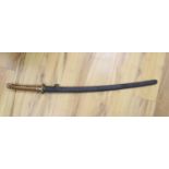 A WWII Japanese Katana, total length 142cm