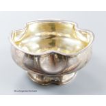 A late 19th century Russian 84 zolotnik pedestal bowl, with pinched border, assay master Alexander