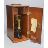 Bausch & Lomb microscope in mahogany case