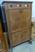 A Louis XV style inlaid Kingwood secretaire à abbatant, W.80cm D.43cm H.147cm