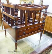 A Regency style mahogany Canterbury, width 43cm, depth 35cm, height 50cm