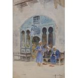 Adolpho Scarselli (Italian 1866-1945), watercolour, 'Cairo', signed, 45 x 31cm.45 x 30cm