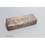 An Edwardian repousse silver rectangular trinket box, Nathan & Hayes, Chester, 1903, 15.7cm, 6oz (