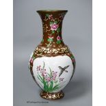 A Chinese Canton enamel vase, 20th century, 23cm high