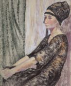 After Laura Knight, pastel, portrait of a lady, bears signature and date, 45 x 36 cm.