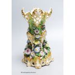 A Jacob Petit floral-encrusted vase, height 20cm