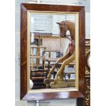 A Victorian rectangular rosewood framed wall mirror, width 56cm, height 80cm