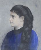 G.Coppola, pastel, portrait of a young woman, signed, 29 x 24cm.