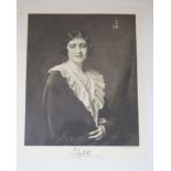 After Sir Oswald Birley. A photograph of Elizabeth Duchess of York, later Queen Elizabeth, signed