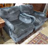 A George Smith armchair, re-upholstered