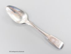 An early 19th century Scottish provincial silver fiddle pattern teaspoon, John & Patrick Riach,