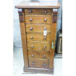 A Victorian walnut Wellington chest, width 48cm, depth 35cm, height 104cm