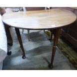 A George III mahogany oval pad foot dining table W 100 extended D 98 H 72 cms