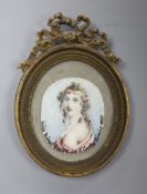 Anthony Vandyke Copley Fielding (1787-1855) miniature of Alice Birket Foster, signed and dated