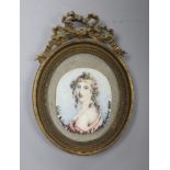 Anthony Vandyke Copley Fielding (1787-1855) miniature of Alice Birket Foster, signed and dated