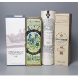 Four assorted malt whiskies- A bottle of Strathisla 12 year old, Glen Moray 12 year old, Oban and
